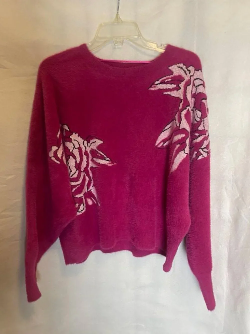 EUC Calligraphie Anthropologie Women's Dark Pink Soft Sweater size XL